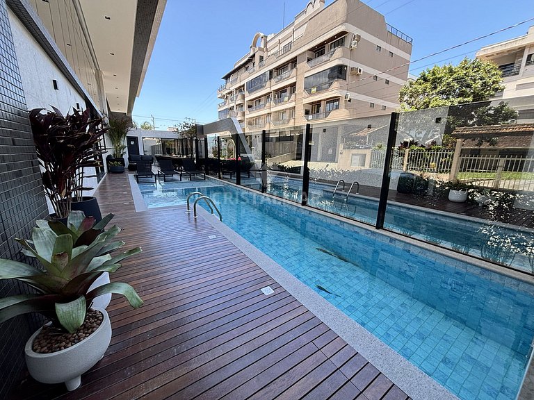 004A- Apto alto padrão com 3 suítes, piscina em Bombas