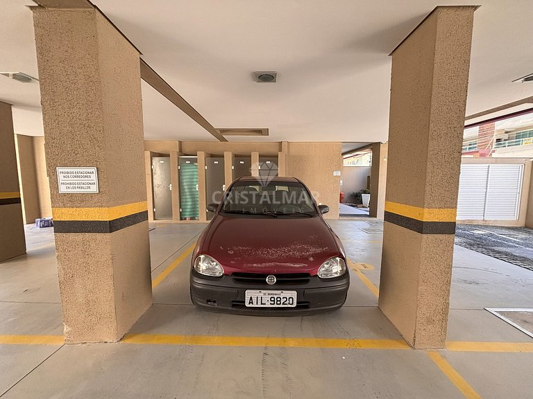 058A- Apartamento 150m da Praia Bombas com  Sacada e Churras