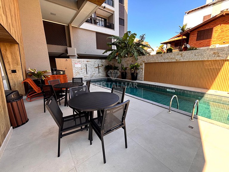 023- Apartamento com Vista para o Mar Piscina e Churrasqueir