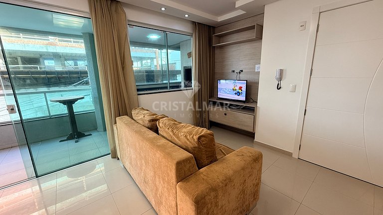 018-Apartamento Amplo a 80m da Praia de Bombas com Churrasqu