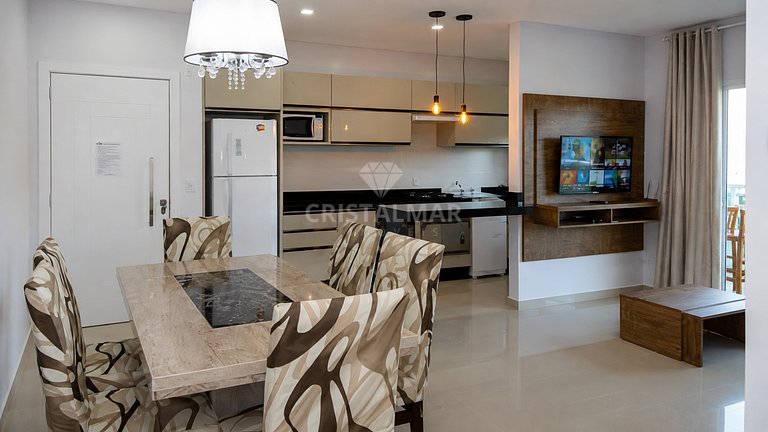 237A- Excelente apto com 2 quartos em Bombas!